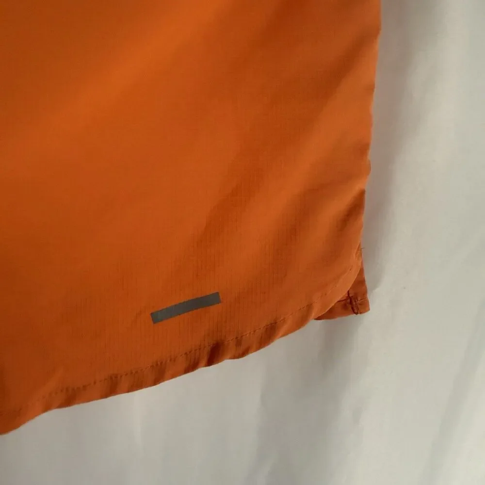 Nike Running Shorts Men's Large Neon Orange Elastic Waist Pull On Drawstring